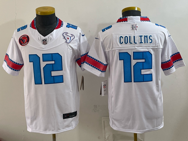 Youth Houston Texans #12 Collins white 2026 Nike NFL Jersey 0924001->youth nfl jersey->Youth Jersey